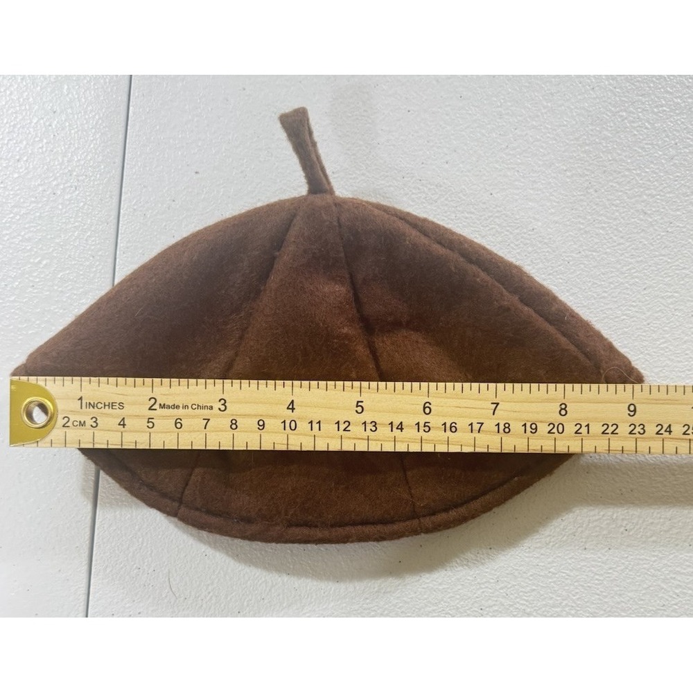 Vintage 70s Girl‎ Scout Brownie Hat Brown Felt Wool Beanie Size  Large, As Shown - Picture 3 of 5